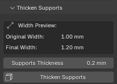 Thicken Supports panel with Supports Thickness slider